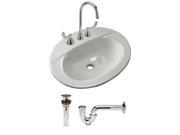 ZURN INDUSTRIES Z5118.530.1.07.00.00 Bathroom Sink Kit Vitreous China White