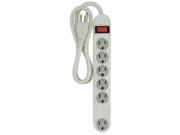 POWER FIRST 24A461 Outlet Strip 6 Outlets 5 plus 1 White