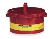 JUSTRITE 10775 Bench Can 3 Gal. Galvanized Steel Red