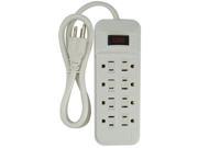 POWER FIRST 24A464 Outlet Strip 8 Outlets White