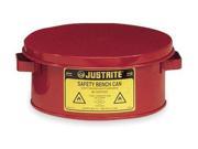 JUSTRITE 10375 Bench Can 1 Gal. Galvanized Steel Red