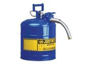 JUSTRITE 7225330 Type II Safety Can 12 In. H Blue
