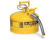 JUSTRITE 7225230 Type II Safety Can 12 In. H Yellow