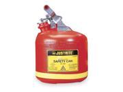 JUSTRITE 14261 Type I Safety Can 21 2 gal Red