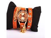 Fashion Waterproof Women Leather Watch Vintage Watch Leaf Pendant Bracelet Wristwatches For Gift Jewelry