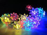 20 LED Lotus Flower Solar Power String Light Wedding Christmas Party Festival Outdoor Indoor Decoration SS 20H