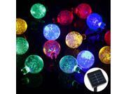 Solar Powered 20 LED Round Ball String Lights For Outdoor Garden Patio Lawn Christmas Party Fence Window Multi color SS 20A