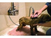 Pet Multifunctional Shower Head Indoor Outdoor Bath sprayer Shampoo hold Massage Spa Pink