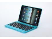 Wireless Bluetooth Keyboard for Ipad mini Case Cover with Stand Classic chocolate buttons F1s Blue