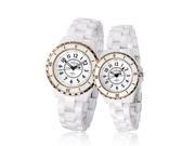 Men Women Luxury Ceramic Watches Quartz Dress Wristwatch for Couple Lovers 2pcs pair