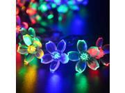 50 LED 21FT Multi color Solar Powered Fairy String Lights Cherry Blossom Flower Gardens Lawn Patio Home Outdoor Decoration Lamp