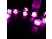 Nice Delicate 20Led Rose Flower Fairy Battery Powered Wedding Christmas Decoration String Lights Pink