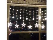 LED Star Curtain Lights with 12 Stars LED Net Lights for Christmas Warm White