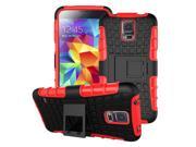 Heavy Duty Strong Armor Tire Style Hybrid TPU and PC Hard Stand Bracket Protective Skin Case for Samsung Galaxy S5 SV I9600