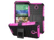 Heavy Duty Armor Shockproof Soft Silicone and Hard Plastic Shell Case for HTC Desire 510 Case with Holder Stand