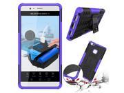 TPU PC Dual Armor Cover with Kickstand Hard Silicone Back Cover Shock Proof Anti Skid Case for Huawei Ascend P9