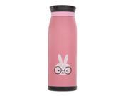 350ML Cute Animal Stainless Steel Vacuum Cup Portable Thermos Cup for Baby Kids Water Bottle Pink