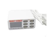 3.5A Max High Speed 6 Ports USB Fast Charger HUB Adapter Charging with LCD Display for 6 Plus 6S Plus iPad Air Mini Tablet Phone