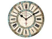 Happy Home Living Room Bedroom Home Docerate Wall Clock European Style Vintage Creative Round Wood Quartz Bracket Clock