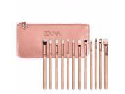 Zoeva 12 Pieces Pink Rose Golden Complete Eye Set Eye Shadow Eyeliner Blending Pencil Makeup Brushes with Bag