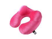 Velvet Fabric Inflatable Air Neck Pillow U shaped Cushion Outdoor Travel Portable Pillow Sleeping PVC Inner Tube