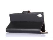 100% Genuine Leather Wallet Case with Card Slot Stand Flip Case Cover for Sony Xperia Z4
