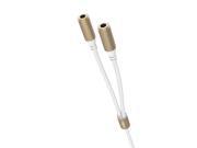 ROCK Outlets 3.5mm Stereo Headphone Microphone Audio Y Splitter Cable Adapter Plug Jack Cord Alloy 1 to 2 Audio Cable Y Splitter 0.3m