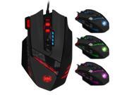 ZELOTES C 12 Wired USB Optical Gaming Mouse 7 LED Lights 12 Key Adjustable 4000DPI Computer Mouse Mice Cable Mouse for Pro Gamer
