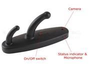 Black Spy Clothes Hook Camera Spy HD Camera Mini DVR Hidden Video Voice Recorder Camcorder Activated Motion Detector