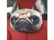 30*22cm Activated Car Pillow Headrest Neck 3D Animal Dog Face Pillow Neck Rest Plush
