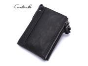 CONTACT S Genuine Leather Men Wallet Women Luxury Brand Purse Female Card Holder Small Clutch Bags Coin Purse Money Bag
