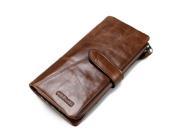 CONTACT S Retro Luxury Genuine Leather Women Men Long Wallet Clutch Brand Design Zipper Wallet Womens Purses For Card Holder