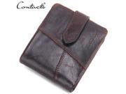 CONTACT S New Fashion Genuine Leather Wallets Short Wallet Clutch Phone Purse With Zipper and Hasp Wallets for Coin Bag Card Holder