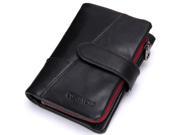 CONTACT S Genuine Crazy Horse Cowhide Leather Men Wallet Fashion Purse Card Holder Vintage Hasp Male Vertical Wallet Wrist Bag