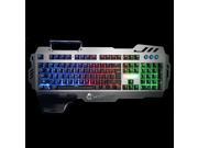 PK 900 Professional Gaming Keyboard 3 LED Backlit Modes with Phone Holder Mechanical FEEL 104 Keys Waterproof for PC Laptop