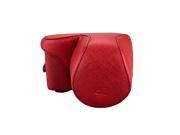 O.N.E OC NEX3R Red PU Leather Camera Case Bag Cover Pouch For SONY NEX 3 body with 16mm or 18 55mm lens