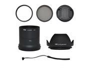 KIWI HX300K 72mm Lens Adapter Tube Hood Cap String Set UV CPL Filters Kit For Sony DSC HX300 Digital Camera