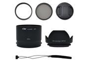 KIWI H200K 67mm Lens Adapter Hood Tube Cap String Set UV CPL Filters Kit For Sony DSC H200 Digital Camera
