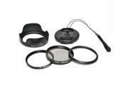 KIWI SX50K 58mm Lens Adapter Ring Hood Cap String Set UV CPL Filters Kit For Canon SX50 HS Digital Camera