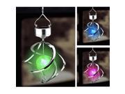Waterproof Solar Powered Lamp Garden Flash Light Courtyard Outdoor Hanging Spiral LED Lamp Wind Spinner Moving Rotating
