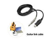 Guitar Bass To USB Interface Link Instrument Cord Cable 3M 6.3mm Audio Connection Adpter PC