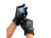 Value Tom Telefingers Touch Screen Gloves Washable PU Leather Gloves for Cold Weather For iPhone Samsung Universal Smartphones XL Size