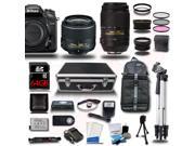 Nikon D7200 Camera 4 Lens Bundle kit 18 55mm VR 55 300mm VR Lens 64GB 2 Case 2 Tripod Extra Battery Hard Case Shoulder Bag