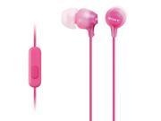 Sony Fashion Color EX Series Earbud Headset with Mic Pink MDREX15AP