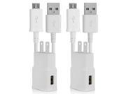 x2 Samsung N7100 Travel Data Charge Cable 5 Feet x2 Home Wall Charger White