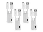 x4 Samsung Travel Data Charge Cable 5 Feet x4 Home Wall Charger White