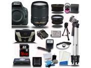 Nikon D5500 DSLR Black Camera w 18 140mm Wide Angle Telephoto 3 Lens 23pc Premium Kit 16GB