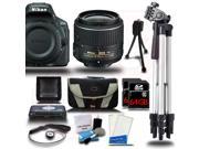 Nikon D5500 24.2 MP DSLR Camera w 18 55mm Lens Starter Bundle Black 128GB Reader 15pc Kit New