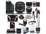 Nikon D5500 DSLR Black Camera w 18 55mm Wide Angle Telephoto 3 Lens 23pc Premium Kit 32GB