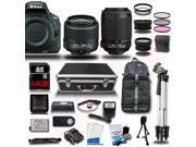 Nikon D5500 DSLR Camera Black w 18 55 55 200mm VR 4 Lens Kit Bundle 64GB